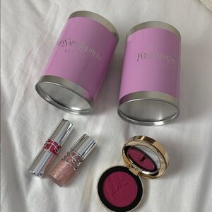 Yves Saint Laurent Pink Blush & Lip Duo with Shimmery Gloss